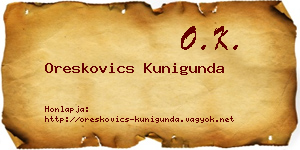 Oreskovics Kunigunda névjegykártya